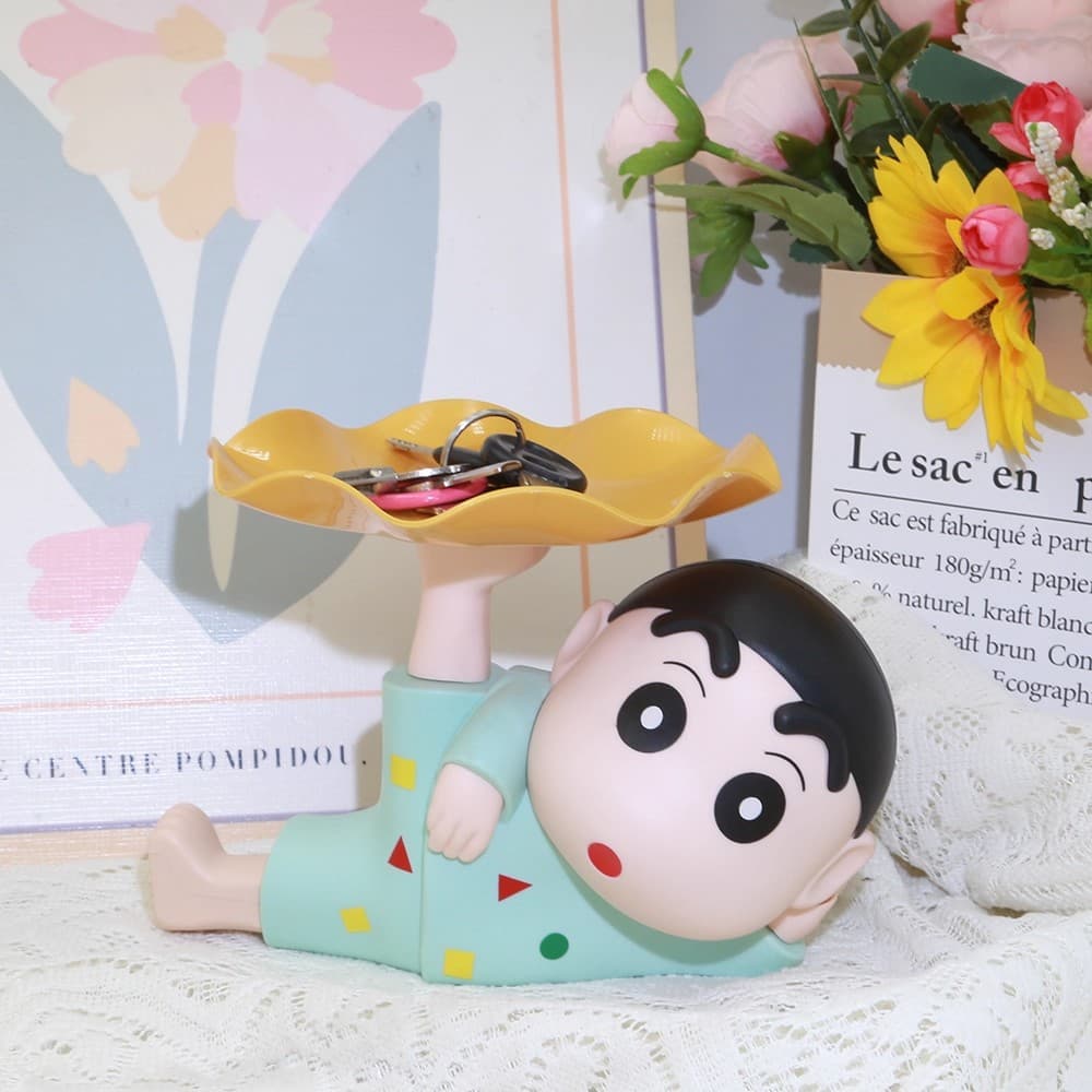 Crayon Shin-chan storage tray, desktop living room home decoration gift, entryway ornament, entrance shoe cabinet present