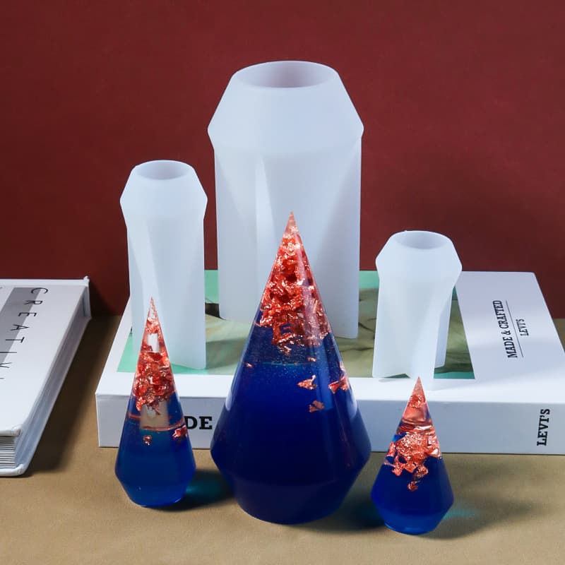 New DIY Round Cone Ring Holder Mirror Mold Resin Mold Decorative Storage Silicone Mold