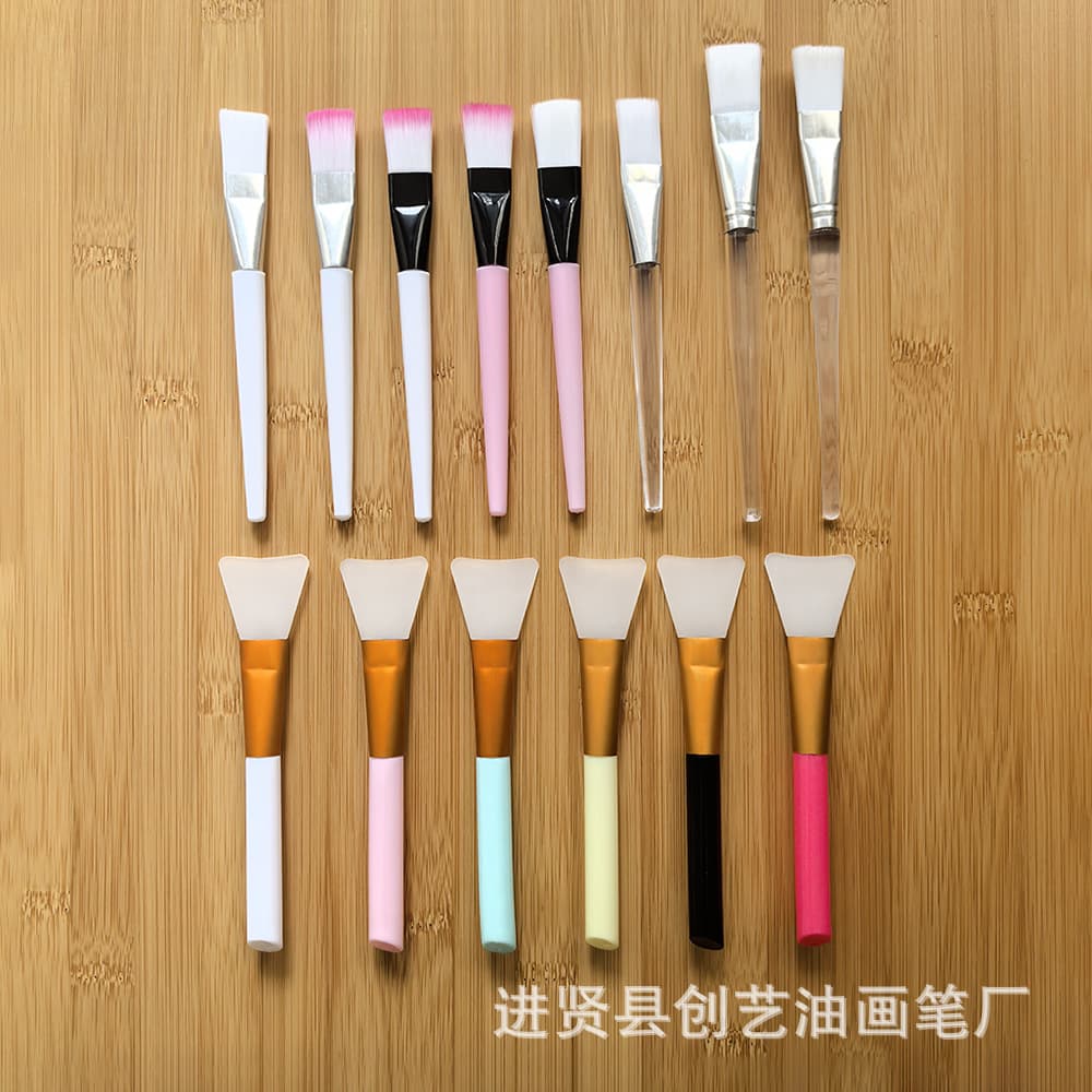 White Handle Soft Bristle Silicone Face Mask Brush, Silicone Face Brush, Makeup Brush, Beauty Brush, Mask Mixing Brush, Face Mask Applicator