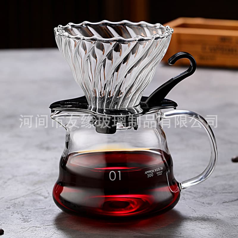 Customized Glass Cloud Coffee Pot Hand Brewed Coffee Filter Sharing Pot Coffee Grinder Coffee Utensil Set