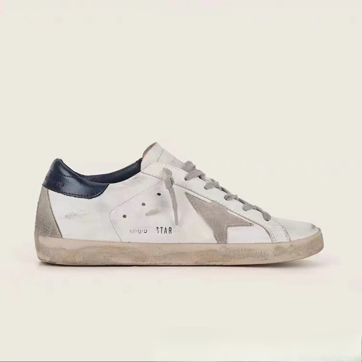 Korean GG Distressed Star Dirty Shoes Women's 2025 Classic Versatile Men's Platform Sneakers Dirty Cowhide White Shoes