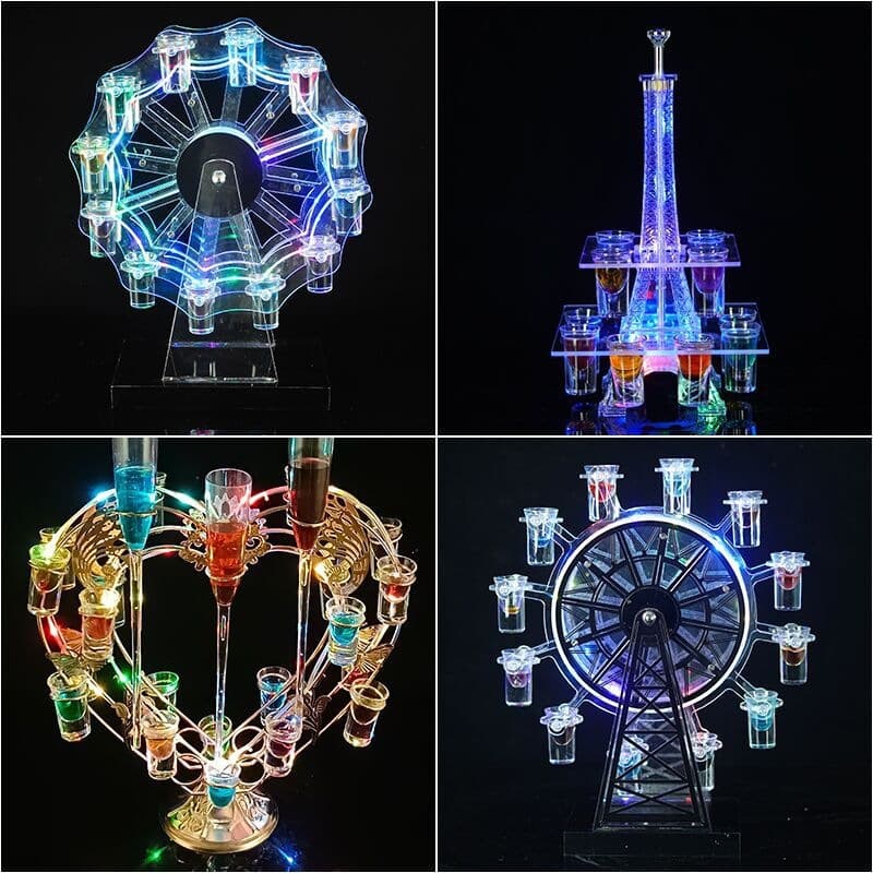 Factory direct sales rechargeable LED light-emitting cup holder bar ktv party commercial bullet cup one-cup wine holder