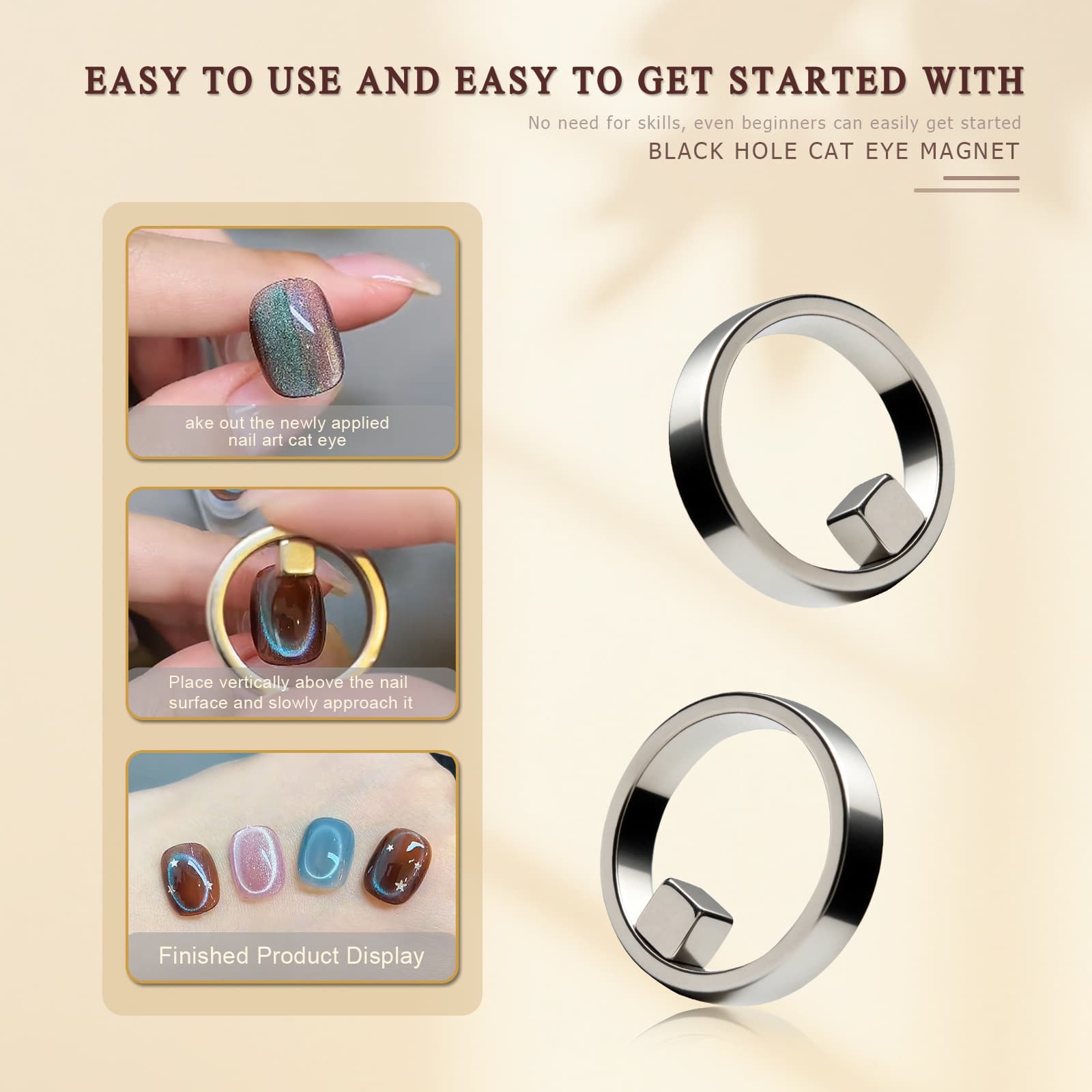 2026 cross-border hot model automatic cat eye suction device ring-shaped strong magnetic suction wide light cat eye powerful iron magnet tool