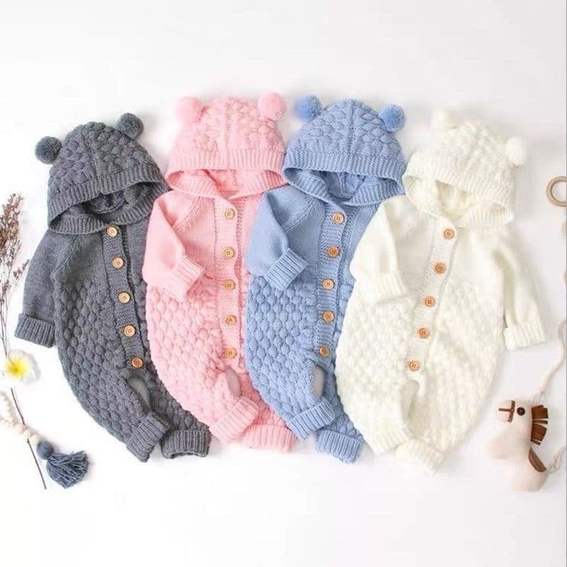 Baby Knitted Romper Spring Autumn Newborn Clothing Boys Girls Sweater Cute Warm Crawling Suit 03