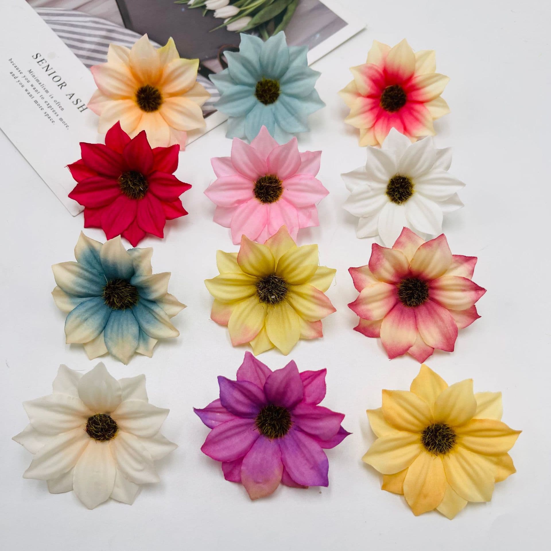 5.5cm silk cloth simulated silk cloth chrysanthemum home decoration handmade diy headwear simulated daisy simulated flowers