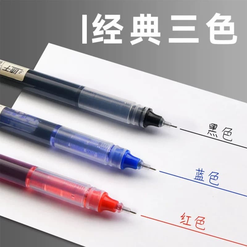 Direct Liquid Roller Ball Pen Quick-Dry Black Pen Student Office Gel Pen Large Capacity 0.5mm Exam Blue Ink Pen Wholesale