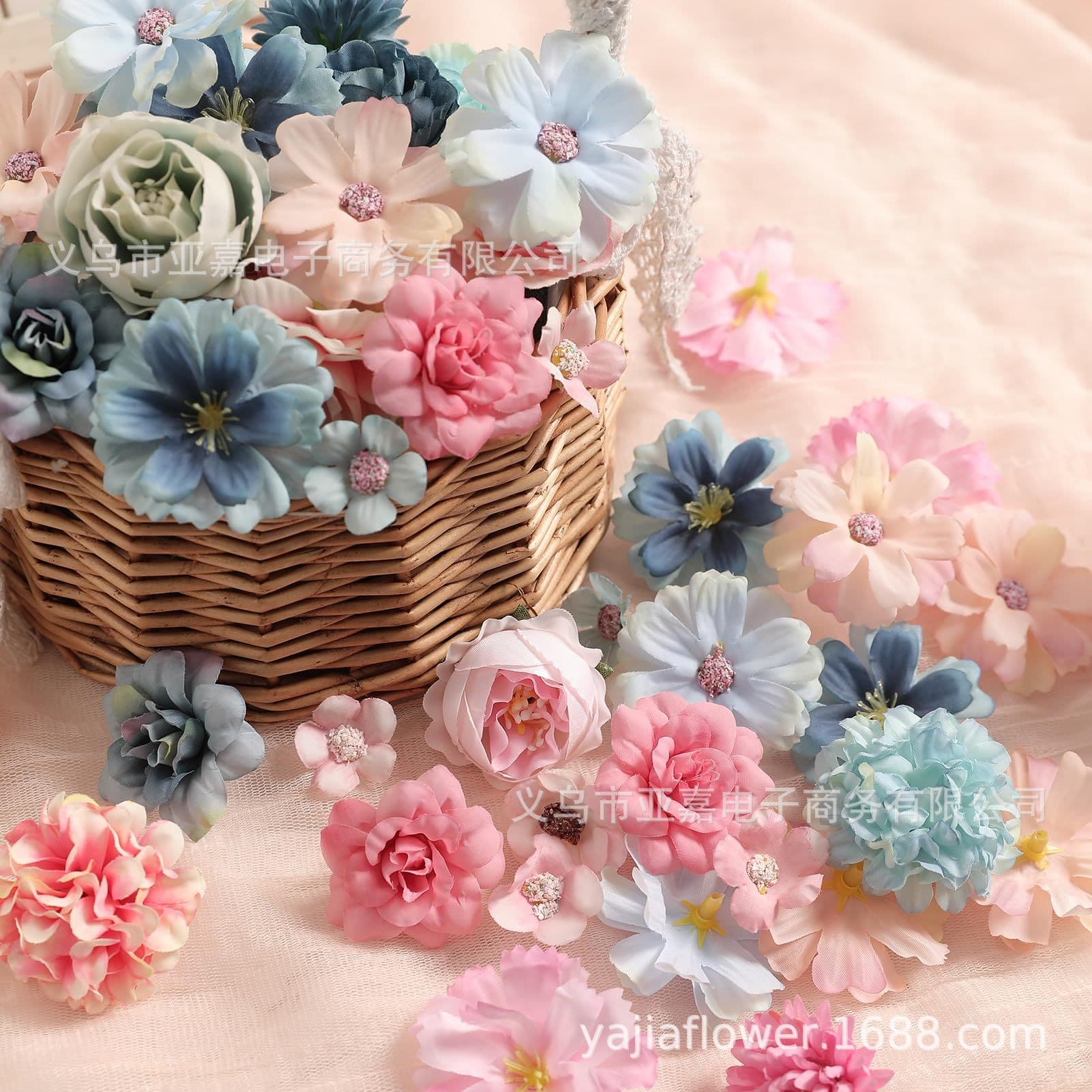 50 flower set small flower head material package flower DIY headdress Hanfu hairpin flower Hanfu hairpin DIY material package