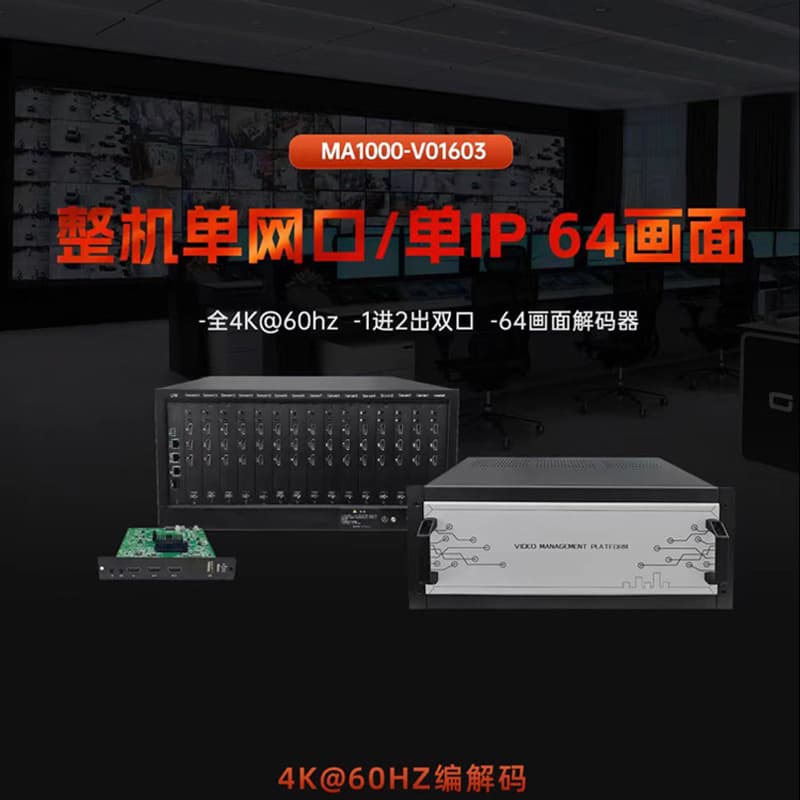 4K@60Hz Single Network Port Single IP 64-Channel Surveillance Video Splitter Decoder H.265 Digital Video Decoder
