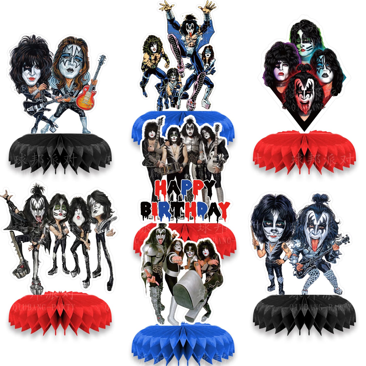KISS Band Honeycomb Ball Party Decoration Supplies American Rock Band Desktop Ornaments Rock Honeycomb Ornaments