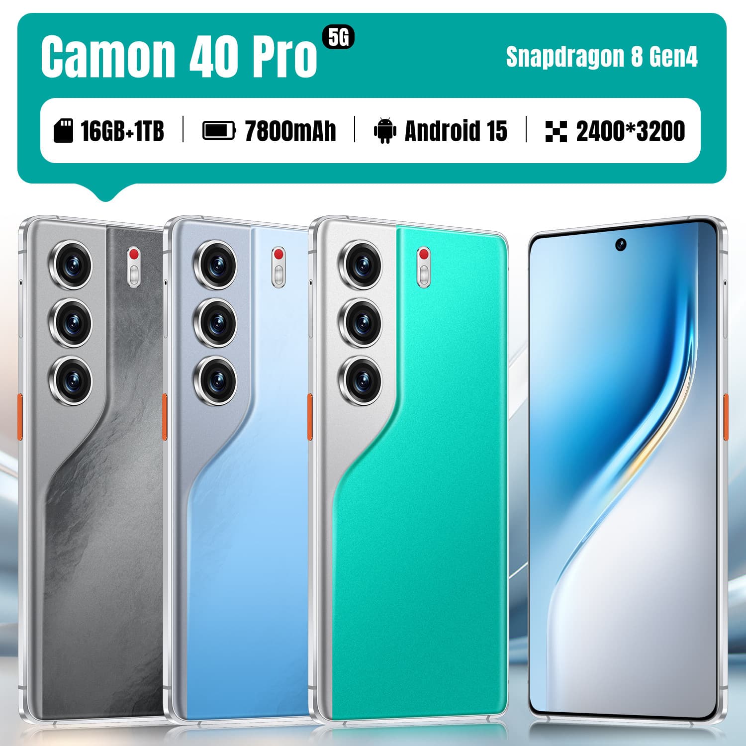 Camon 40 Pro Cross-border New 7.3-inch In-cell Screen 16+1T Android Smartphone TK Available for Drop Shipping