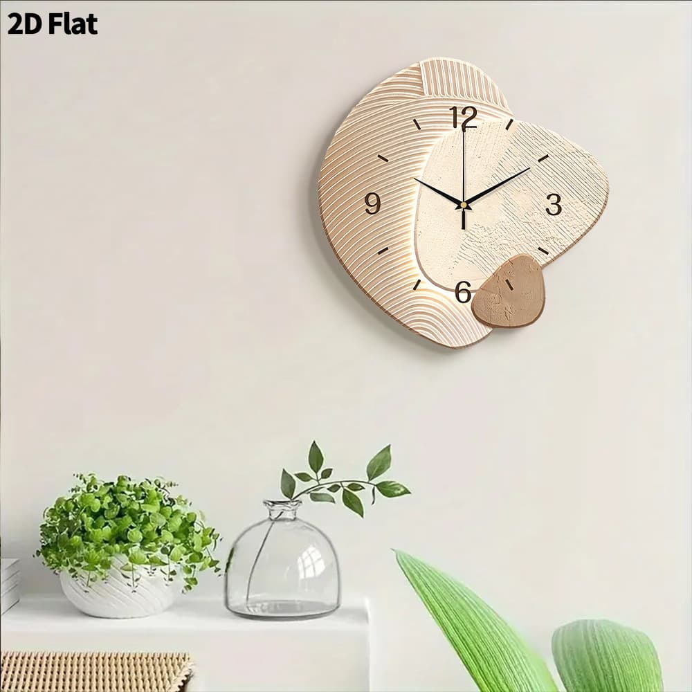 Cross-border hot selling modern simple sand pattern clock living room 2026 new high-end decorative painting wall clock creative clock