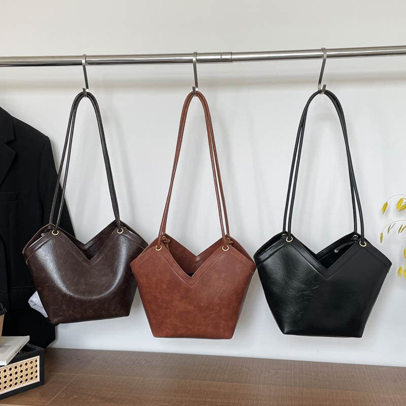 2026 Summer New Retro Tote Bag Women's Simple and Versatile Shoulder Crossbody Bag Fashion Trendy Handheld Tote Bag