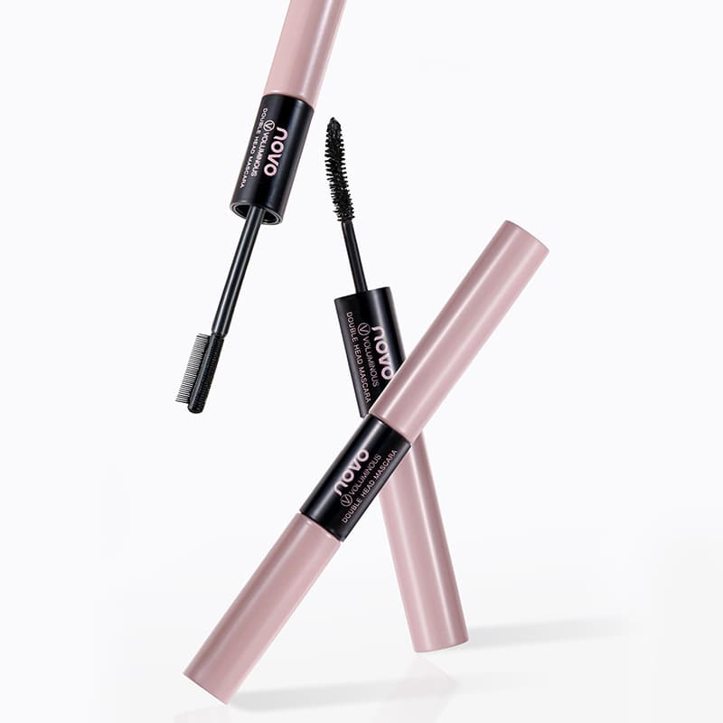 Novo Double-Ended Mascara Volumizing Curling Eyelash Base Student Women Cosmetic Brand Imported Black for Mixed Skin Long-lasting