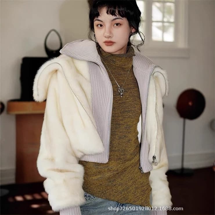 Sweetheart Beloved New Stand Collar Faux Fur Coat Women Short Style 2025 Autumn/Winter Eco-Friendly Faux Fur Warm