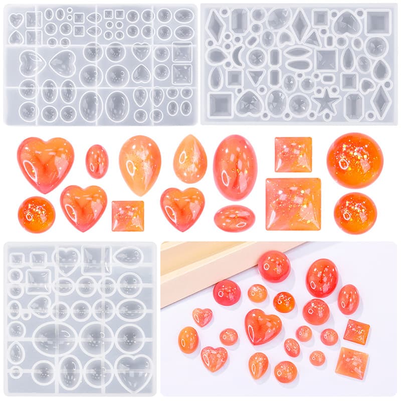Wanjia DIY Crystal Epoxy Time Gem Patch Mold High Mirror Small Pendant Earring Silicone Mold Resin