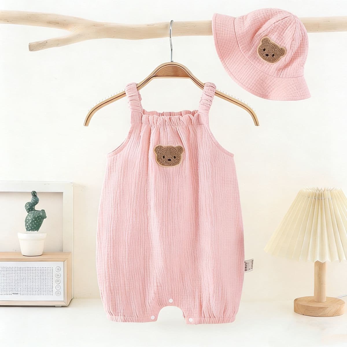Pure Cotton Gauze Onesie for Newborn Babies, Short Sleeve Summer Thin Style, Baby Boy and Girl Sleepwear and Crawling Suit
