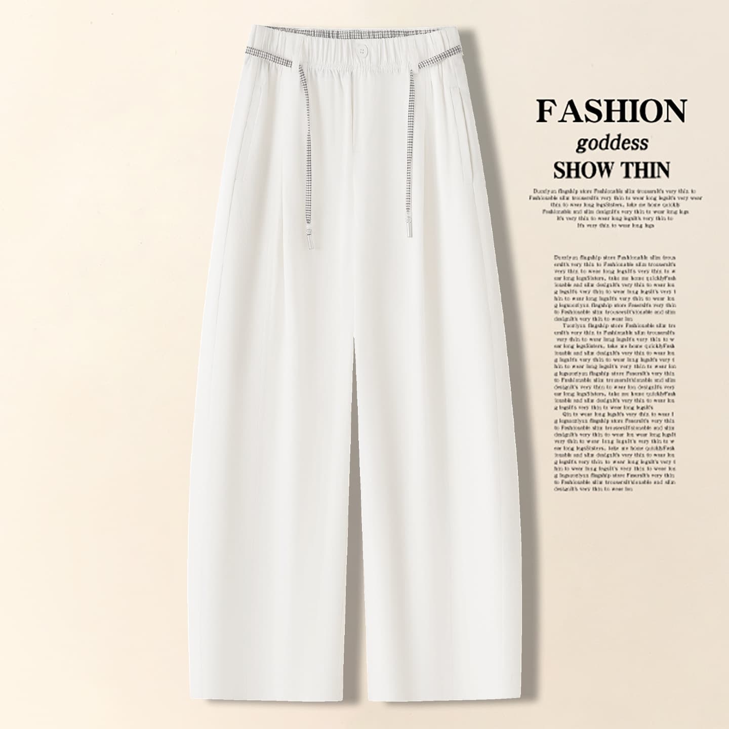 Commuter Versatile Curved Blade Pants Women 2026 New Summer Drapey Relaxed Pants High Waist Loose Slimming Wide-Leg Pants