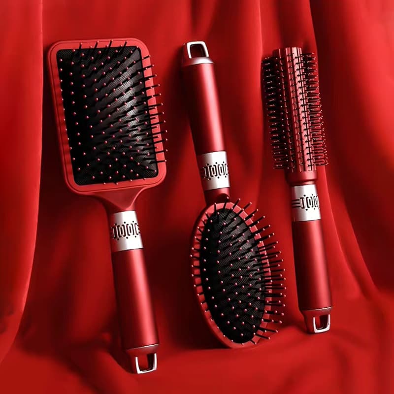 Cushion Comb Air Cushion Comb Curling Comb Women's Home Massage Comb Rib Comb Roller Comb Red Set
