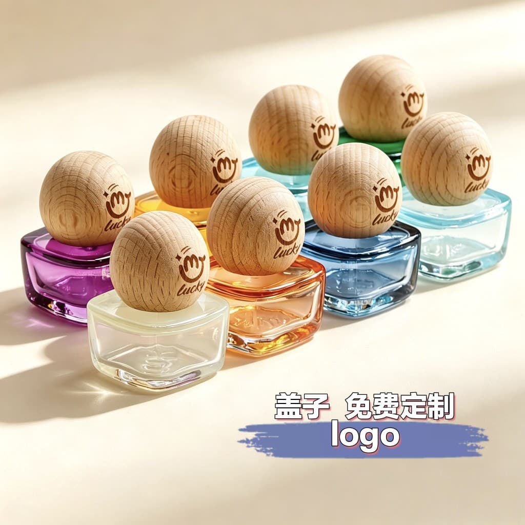 Colorful thick-bottomed roller ball dispensing bottle, log cap, essential oil bottle, perfume steel ball rolling ball bottle, toilet water smear bottle, spot