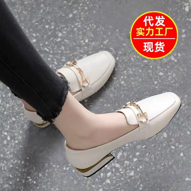 Women's Loafers, Soft Sole, Flat Low Chunky Heel, 2025 Spring Autumn New Arrival, Low Heel Leather Shoes, British Style Comfortable Loafers for Women