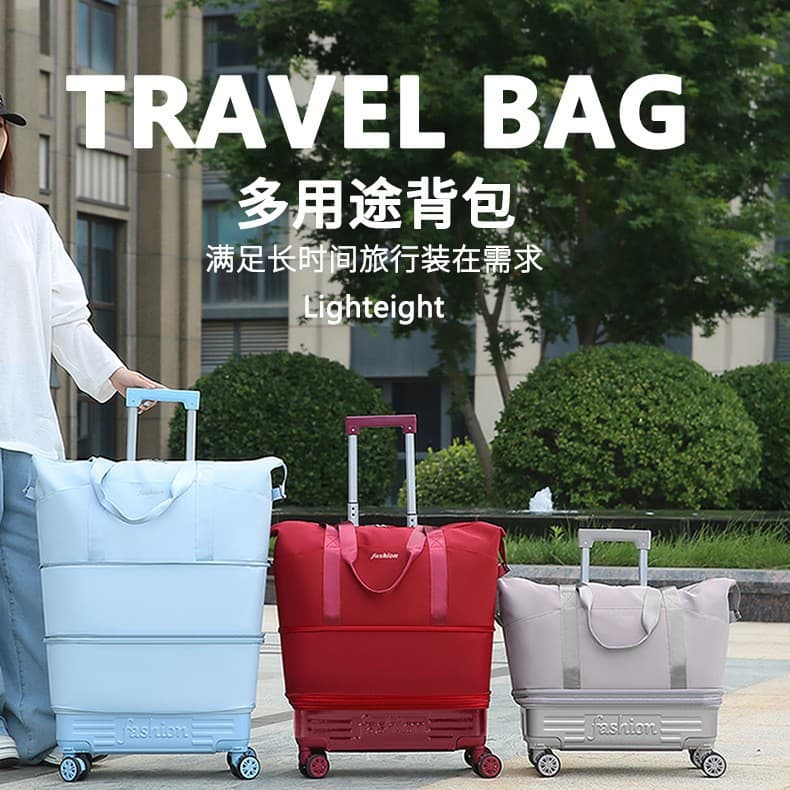 Spinner Wheel Travel Bag, Extra Large Capacity Lightweight Trolley, Short Trip Storage Bag, Waterproof Outdoor Expandable Duffle Bag