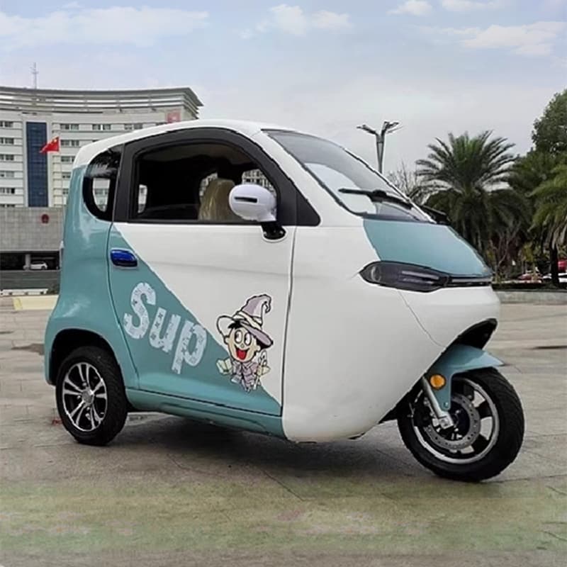 Can be licensed and equipped with solar powered three-wheeled home transportation to pick up children, adult electric vehicle Laotoule closed passenger three-wheeled vehicle
