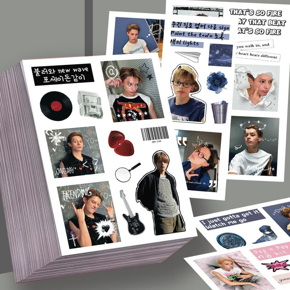 8 Pieces CORTIS Men's Group Zhao Yufan Cut Film Stickers Korean Popular Creative Peripheral Collage Material Waterproof Stickers