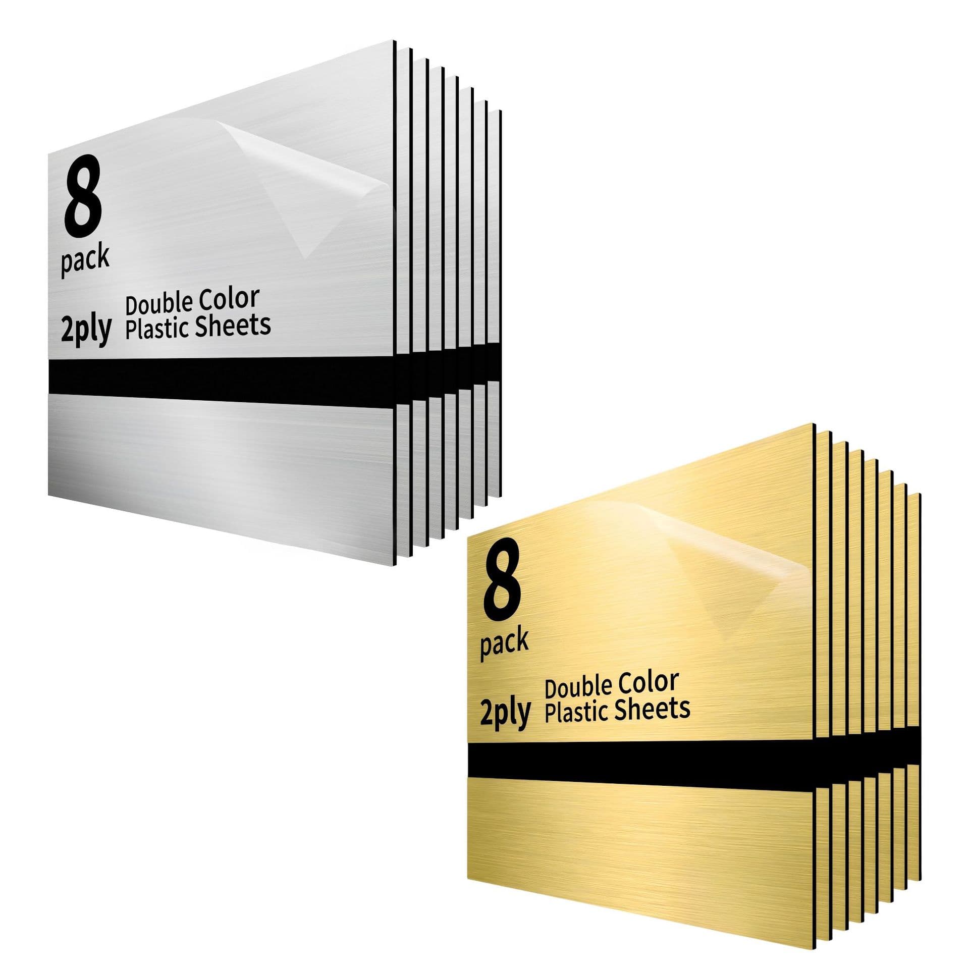 Brushed Gold Two-Color Plate for Laser UV Printing Doorplate Sign Nameplate with Metallic Brushed Silver Two-Color Plate In Stock