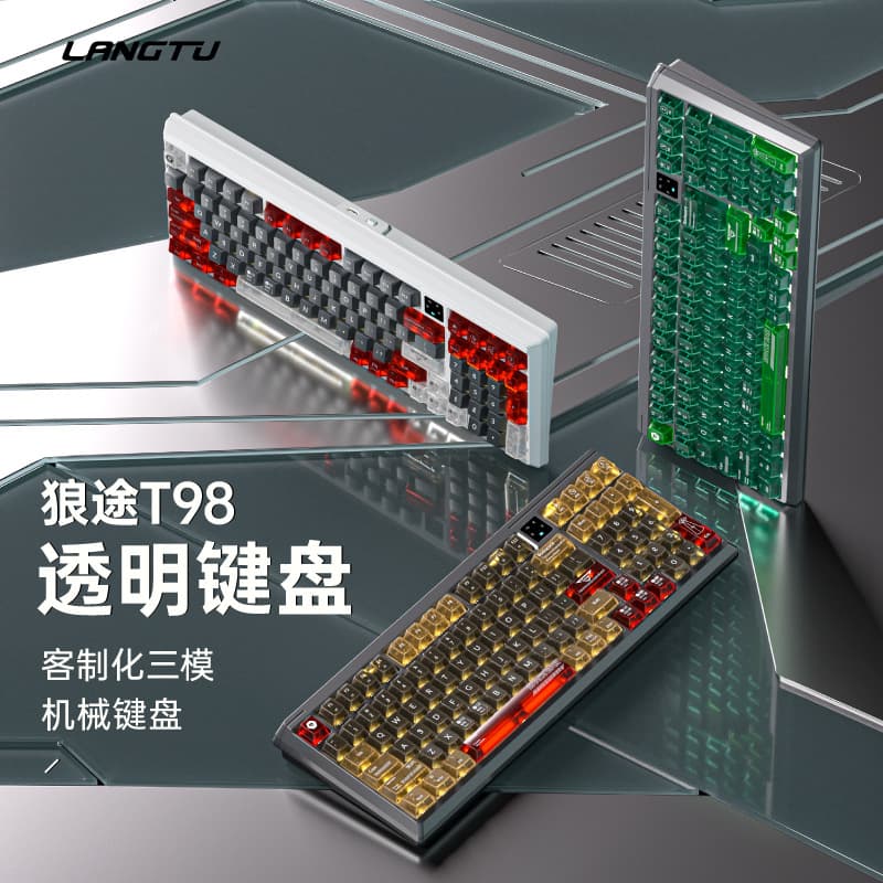 Langtu T98 Wireless Bluetooth Tri-Mode Mechanical Keyboard Customizable Laptop Keyboard Gaming Keyboard