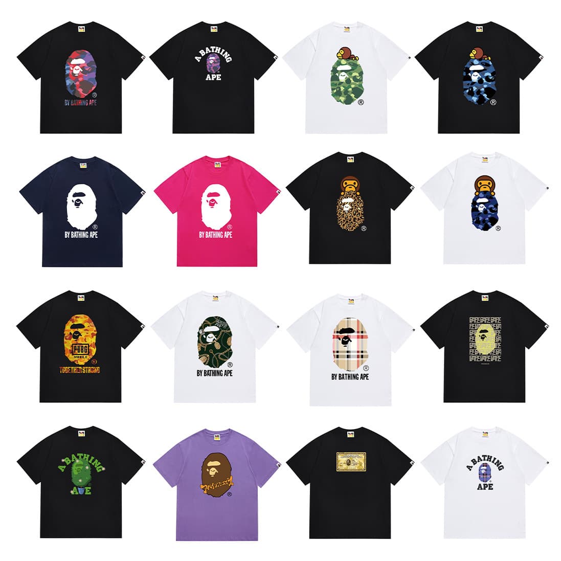 BAPE TShirt 2024SS summer ape head little monkey camouflage men's and women's short-sleeved round neck T-shirt