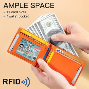 European and American Carbon Fiber Men's Business Money Clip Wallet Bestseller Microfiber Leather Hidden Multi-Slot Men's Wallet Gift
