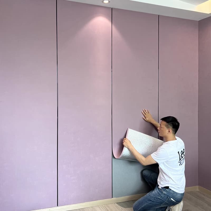 Self-Adhesive Cream Color Wall Fabric for Bedroom Living Room, Waterproof Headboard Soft Wall Panel Decorative TV Background Wall Cloth