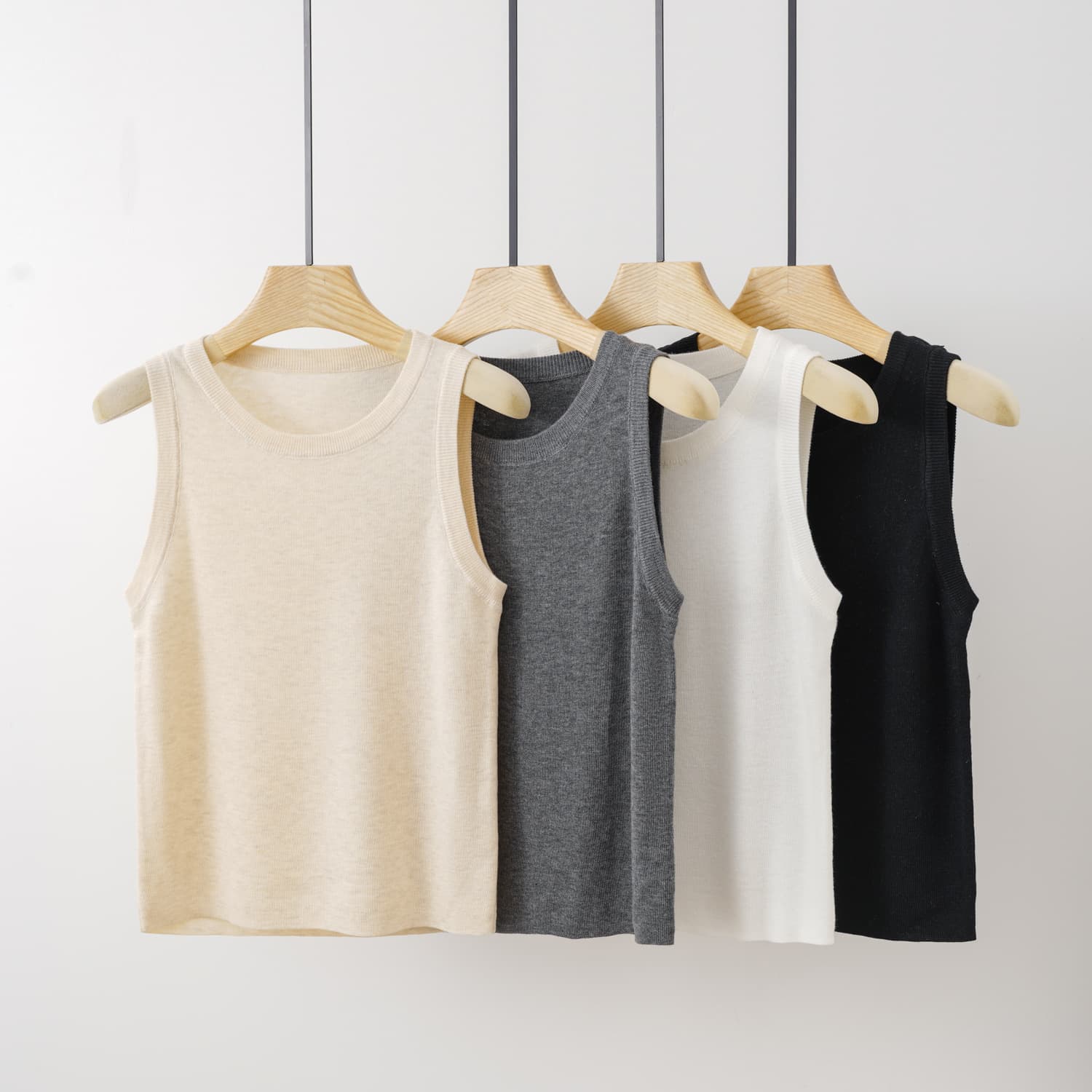 2024 Fall High-Volume High-Quality Vest Base Layer Korean Style Versatile Skin-Friendly Double-Layer Binding Dense Non-Deforming