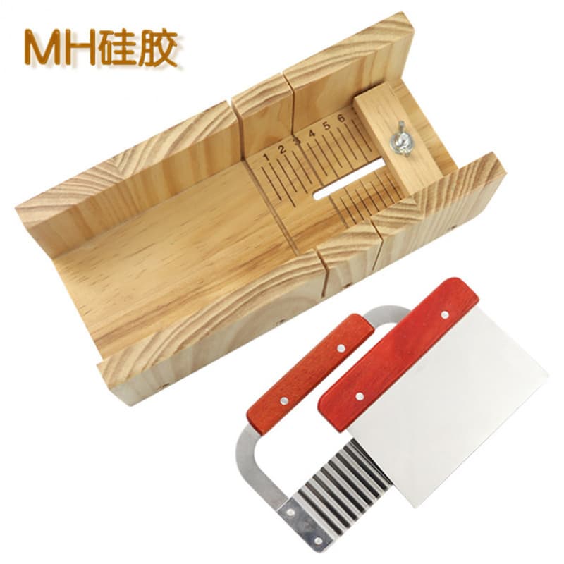 Minghao soap box cutting + wooden handle wavy knife + soap cutting knife flat knife soap cutting tool creative cutting soap cutting potato knife