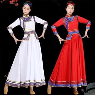 New Mongolian Dance Costume Women Adult Mongolian Robe Performance Costume Long Ethnic Minority Clothing Prairie Costume