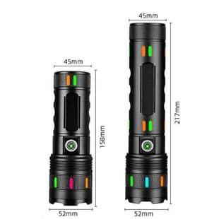 Cross-border High-power White Laser Flashlight Outdoor Lighting Waterproof Strong Light Multifunctional Telescoping Zoom Flashlight