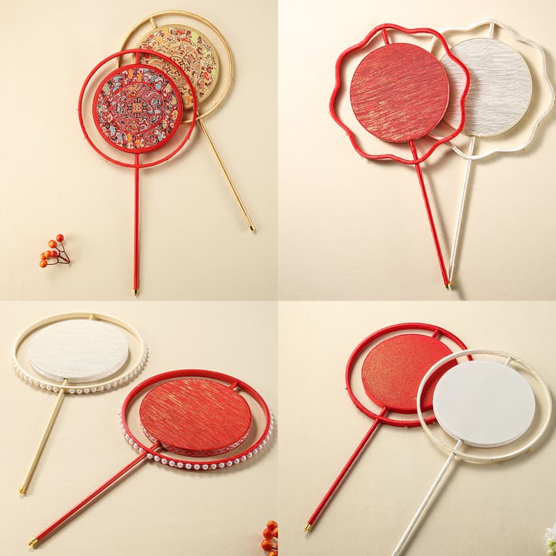 Chinese Style Handheld Wedding Fan Bride's Gift Diy Material Package Handmade Happiness Cover Face Fan Cheongsam Accessory