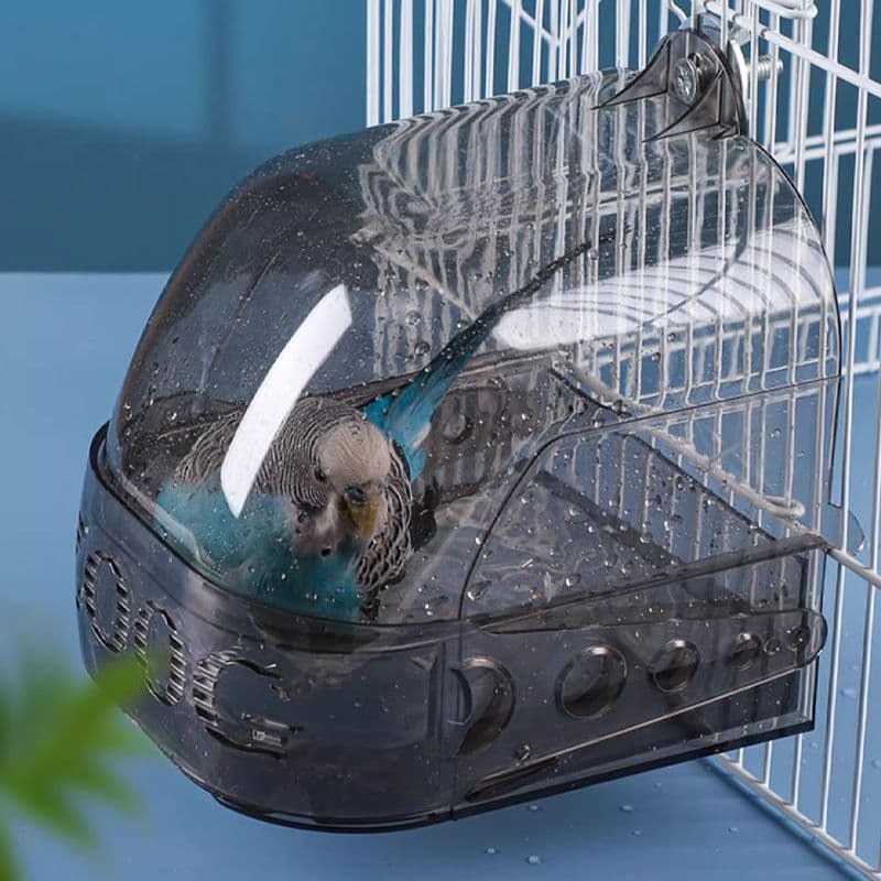 New Bird Bath Box, Parrot Essential, Hanging Waterproof Bath for Small Birds, Anti-Splash Bird Feeder Box