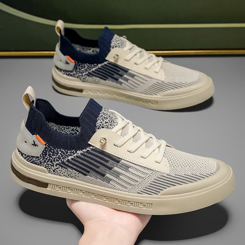 Men's Summer Casual Mesh Shoes, Cool Breathable Trendy Sneakers, Airy Slip-On Flyknit Thin Men's Shoes