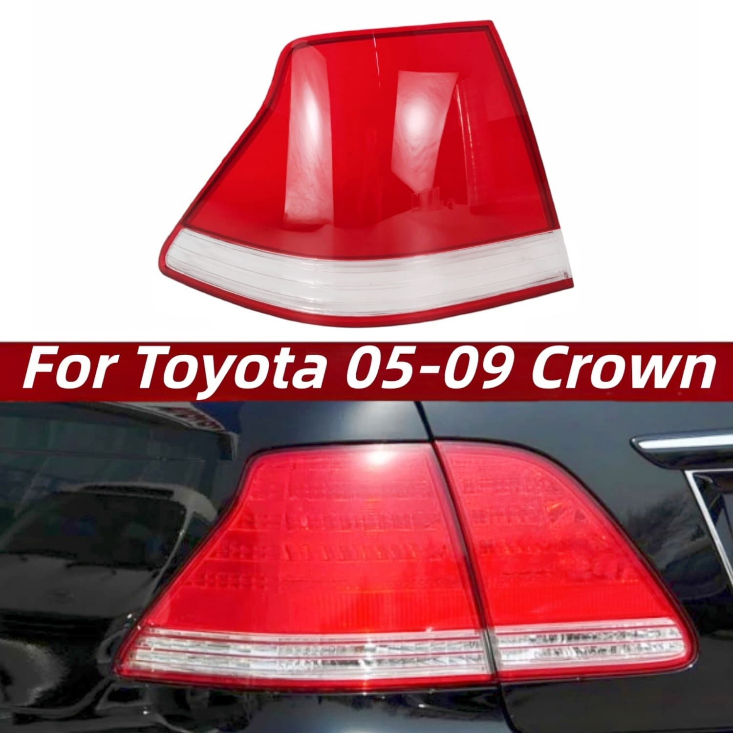 Tail Light Cover for Toyota Crown 12th Generation 2005 2006 2007 2008 2009 Models Rear Tail Light Lens Housing