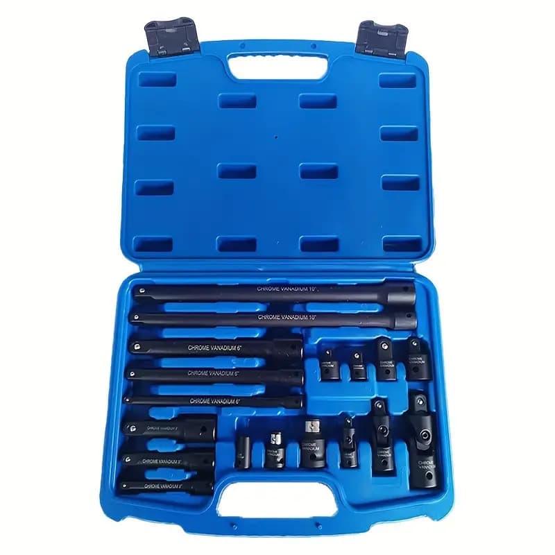 18-piece drive tool accessory set, socket extension kit, ratchet wrench extension kit