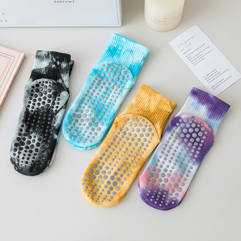 Women's Tie-Dye Yoga Fitness Exercise Pilates Non-Slip Wholesale Elastic Gradient Professional Sports Socks