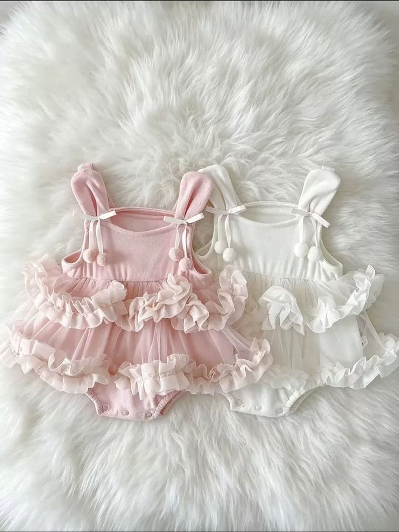 2026 Summer New Infant Korean Sweet Halter Dress Baby Girl Casual Cool Knit Romper