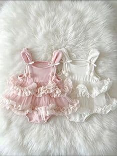 2026 Summer New Infant Korean Sweet Halter Dress Baby Girl Casual Cool Knit Romper