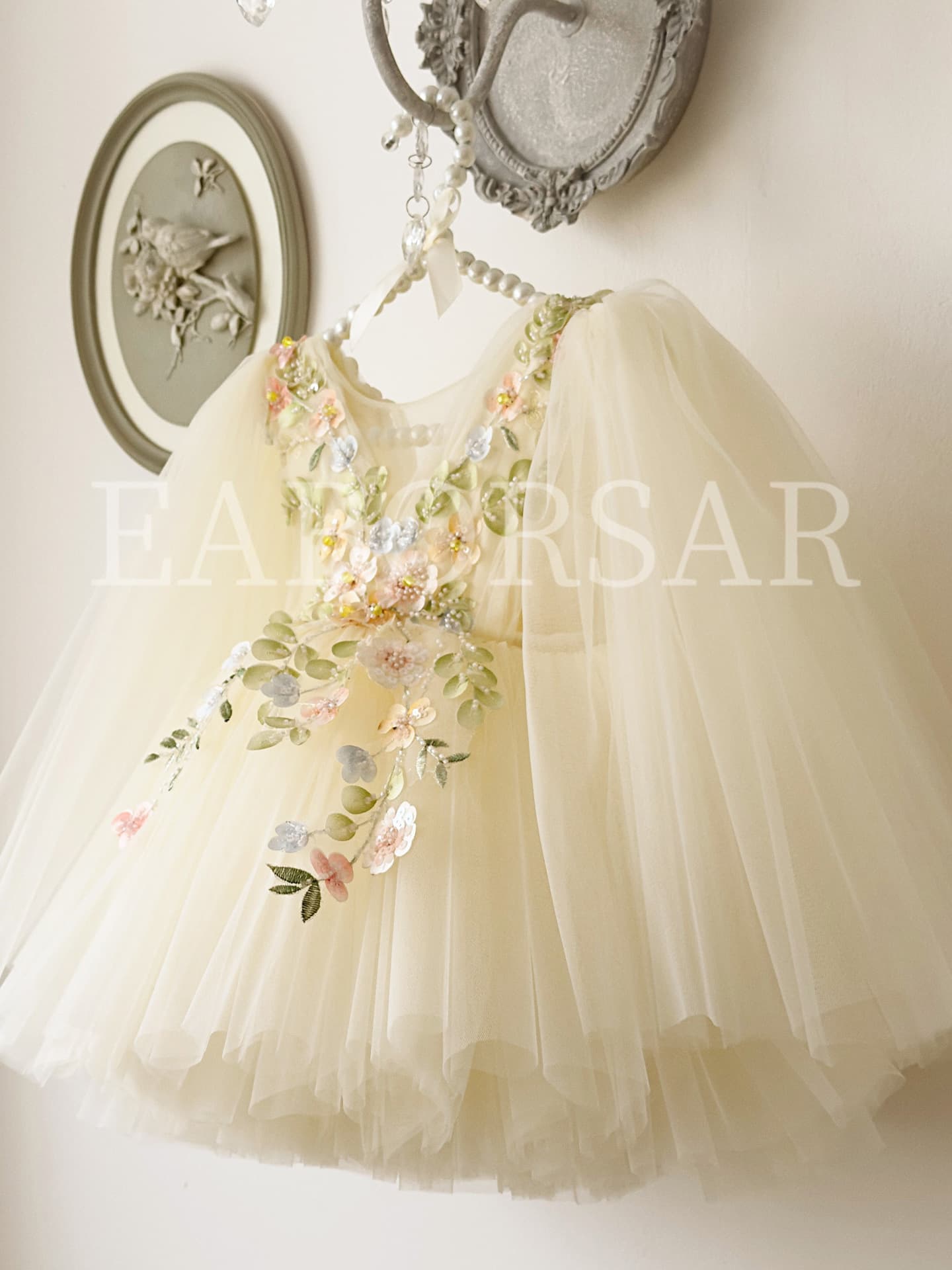 1st Birthday Dress for Baby Girl 2026 New European American Floral Mesh Princess Skirt Cross-Border Factory Direct