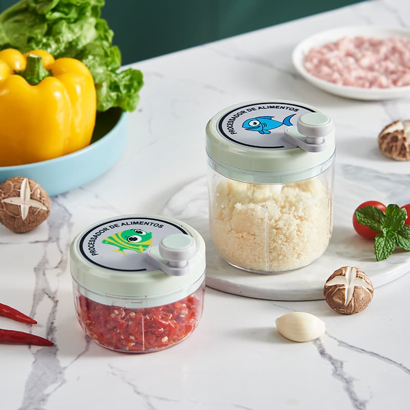 Small Garlic Mincer Crusher Pull-Chop-Grind Blender Manual Seasoning Processor Wholesale