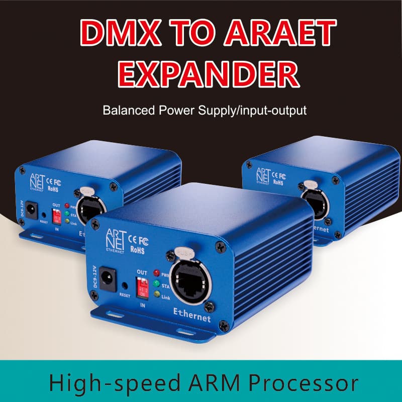 ArtNet-DMX Extender Stage Light Controller 2-Way Output Input ArtNet to DMX Signal Converter