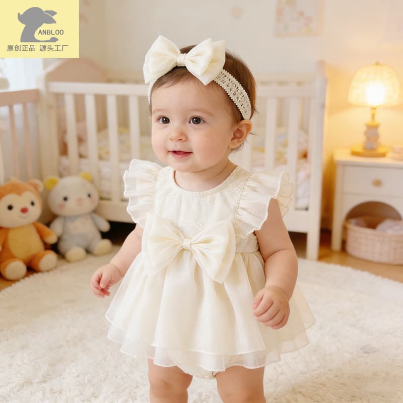 Summer Kids Tulle Dress Birthday Children's Gown Princess Dress Baby Girl Bowknot Dress