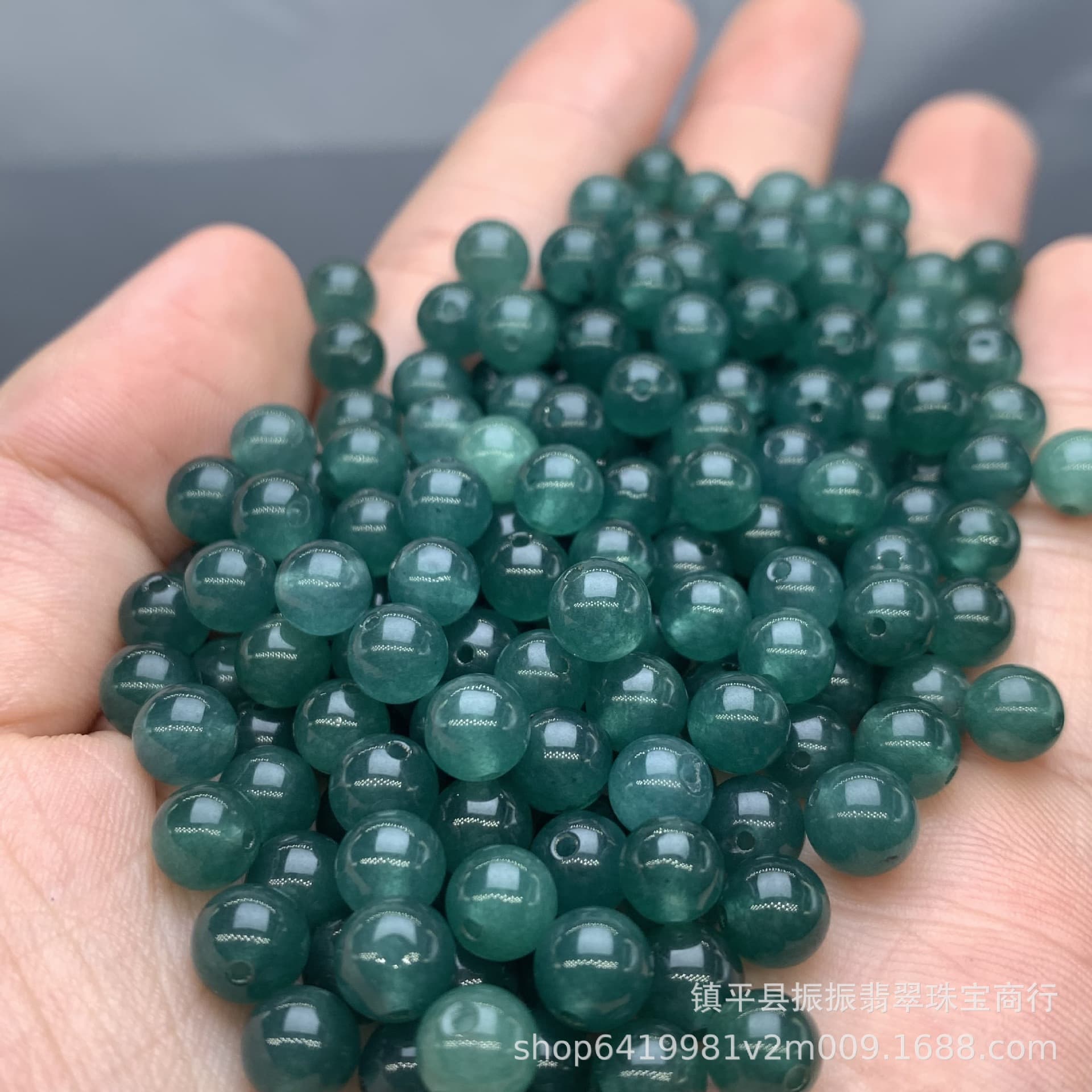 Wholesale of high-quality icy blue jadeite 6mm round beads for DIY jade jewelry, bracelets, necklaces, loose beads, and spacer beads.