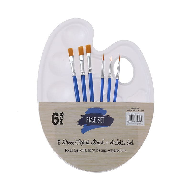 Palette and Brush Set, Plastic Multi-Compartment Palette, Watercolor Gouache Art Painting Supplies Wholesale Cross-border Set